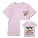 Cartoon Printed Cotton Short-Sleeved T-Shirt for Women Summer New Design Niche Versatile Bottoming Shirt Couple Tops