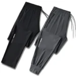 Men's solid color pants summer ice silk elastic quick drying loose sports pants suitable for casual and business wear M-8XL