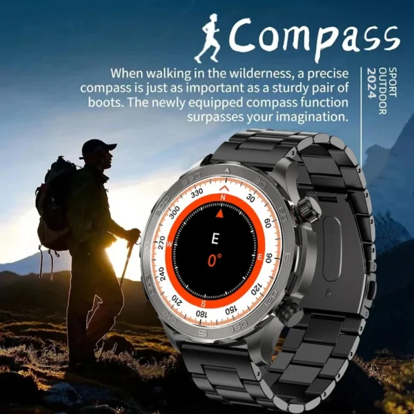 2025 New Bluetooth Call Smart Watch Men For Huawei AMOLED HD Large Screen Heart Rate NFC IP68 Waterproof GPS Sports Smart Watch