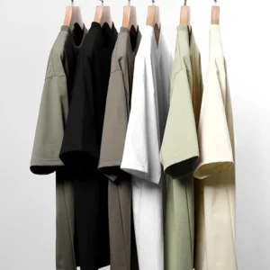 260GSM Summer T Shirt Men Korean Fashion Short Sleeve Loose Basic T-shirts Solid Tops Oversized Tee Unisex