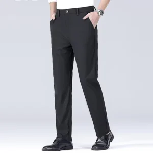 Men's spring and summer new style suit pants with trendy drape, wide legs, loose straight leg, solid color casual suit pants