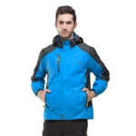 TRVLWEGO Camping Hiking Jacket Men Autumn Outdoor Sports Coats Climbing Trekking Windbreaker Travel Waterproof Jackets Black