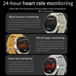2025 New For Galaxy Watch 6 GPS Track Smart Watch Men Amoled Always Display Body Temperature Clock BT Talk Smart Watch Woman Man