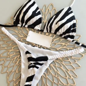 Bikini High Waist Swimsuit Sexy Thong Bikini Set Zebra Print Women Brazilian Swimwear 2023 New Biquini Swim Bathing Suits Women