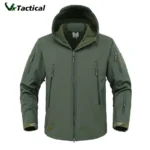 Military Shark Skin Soft Shell Jackets Men Tactical Windproof Waterproof Jacket Men Army Combat Jackets Mens Hooded Bomber Coats