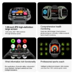 EGC+PPG GPS Sports Fitness Tracker Smartwatch Men 1.99 Inch HD Screen Health Monitoring Bluetooth Call Smart Watch For Xiaomi