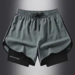 Fake two pieces of summer sports shorts, men's and women's quick drying three point running training itness lining American b