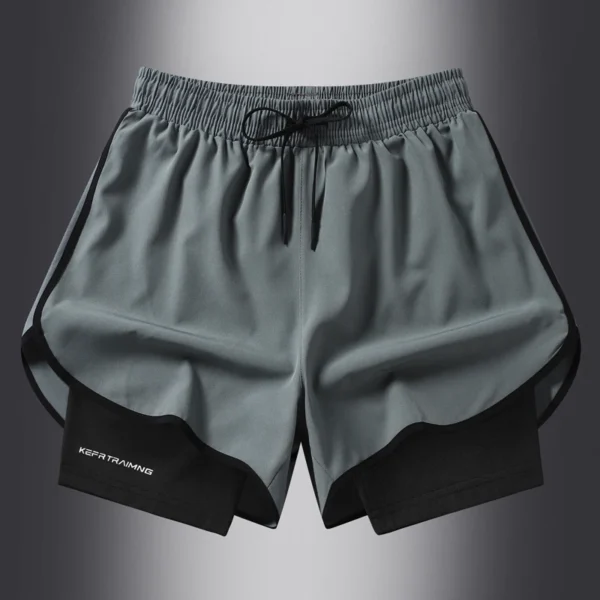 Fake two pieces of summer sports shorts, men's and women's quick drying three point running training itness lining American b