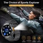 LIGE 2025 New Bluetooth Call Smart Watch Men Full Touch Screen Health Monitor Clock With Flashlight Smartwatch For IOS Android