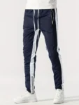 Men Sweatshirts Jogging Pants Men Casual Pants Men Stylish Color Block Zip Pockets Drawstring Sports Skinny Pants Trousers Pants