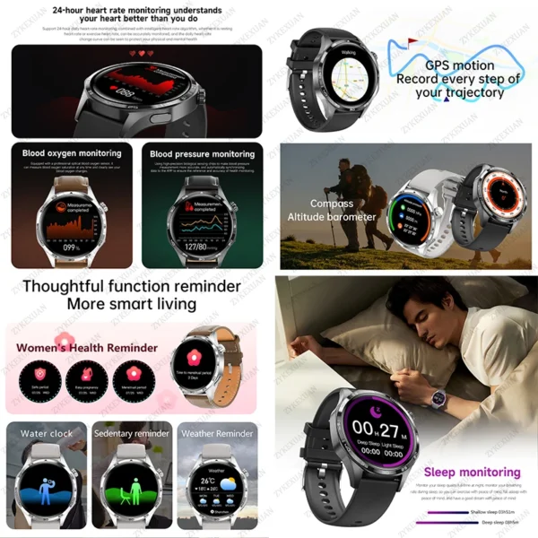 For HUAWEI IOS Outdoor Sport GPS Smart Watch Men 1.53-inch HD AMOLED Screen IP68 Waterproof Bluetooth Call NFC Smartwatch 2025