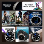 5ATM Outdoor Smart Watch Men 600mAh LED Flashlight SmartWatch Compass Bluetooth call Heart rate IP 68 Sports Smartwatch 2025 New