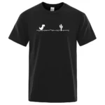 Funny Cactus Dinosaur Printed T-Shirt Men Tops 100% Cotton T-shirt for Men Women Casual O-Neck Streetwear Basic Tops Geek Tees