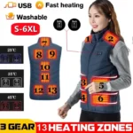 17/13/9 Heated Vest Zones Electric Heated Jacket Men Women Usb Electric Heating Vest Bodywarmer Heated Coat USB Heating Jacket