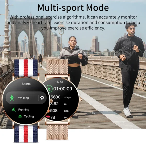 LIGE New Ultra Thin Smart Watch Women 1.36" AMOLED 360*360 HD Pixel Display Always Show Time Call Reminder Smartwatch Ladies+Box