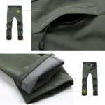 JNLN Men's Winter Fleece Pants Hiking Climbing Camping Waterproof Work Pants Outdoor Sports Mountaineering Skiing Warm Trousers