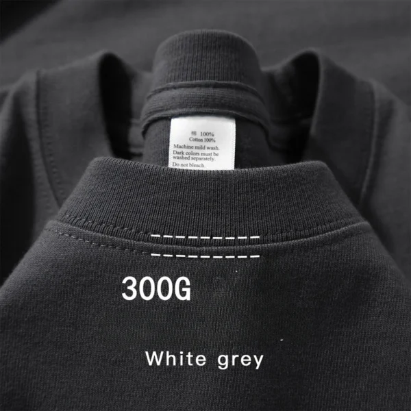 300g Cotton T Shirts Men Short Sleeved Heavyweight Summer Round Neck Loose Breathable Shirt for Men Women Basic Tee