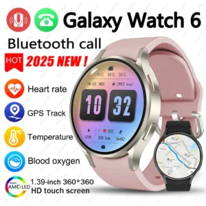 2025 New For Galaxy Watch 6 GPS Track Smart Watch Men Amoled Always Display Body Temperature Clock BT Talk Smart Watch Woman Man