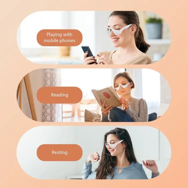 3D EMS Eye Massager with Red Light
