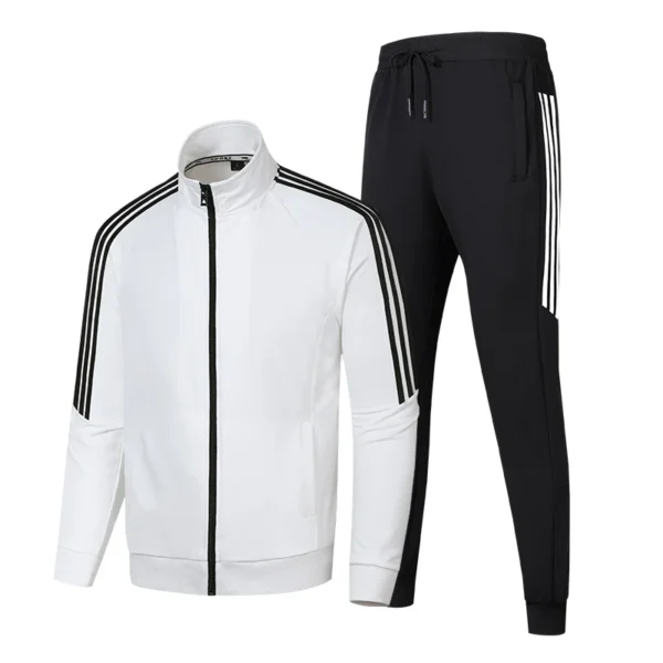Sports set, men's school uniform, 2024, new toe tie cotton resistant jacket, sweater, casual pants, stand up collar bar set, two