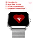 +2pc Straps Smart Watch Women Men Smartwatch Square Stainless Steel Smart Clock BT Call For Xiaomi Samsung Phone Fitness Tracker