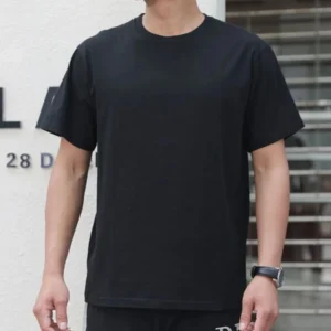Four seasons 100% Cotton T shirts Man Casual Tees High quality Solid color Couple Oversized T shirts Black White Grey Sports Top