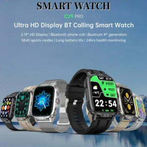 C29Pro New Bluetooth Call Smart Watch Men Waterproof Sport Fitness Tracker Weather Display Man Watch For Xiaomi Huawei Phone
