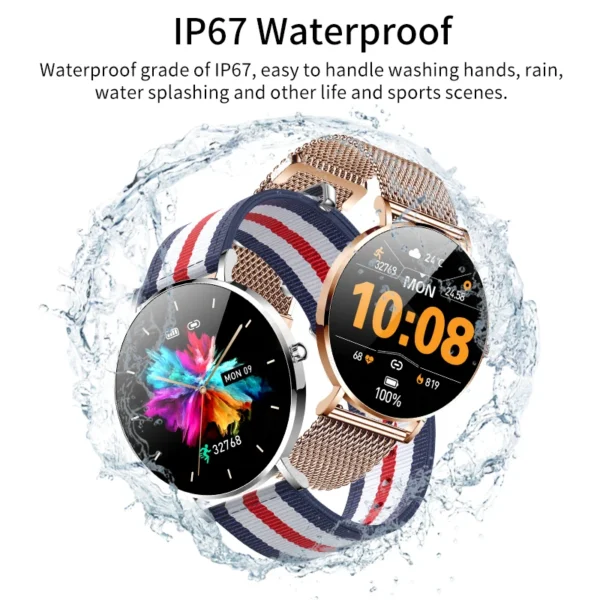 LIGE New Ultra Thin Smart Watch Women 1.36" AMOLED 360*360 HD Pixel Display Always Show Time Call Reminder Smartwatch Ladies+Box