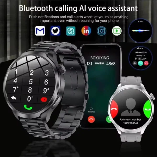 2025 New For HUAWEI Outdoor Sports Smart Watch Men AMOLED Screen NFC GPS Compass Heart rate Waterproof Bluetooth Call SmartWatch