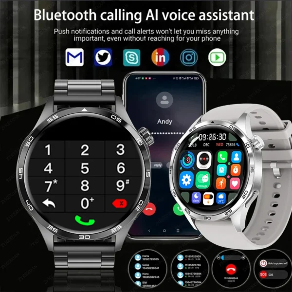 For HUAWEI IOS Outdoor Sport GPS Smart Watch Men 1.53-inch HD AMOLED Screen IP68 Waterproof Bluetooth Call NFC Smartwatch 2025