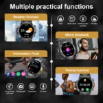LIGE 2025 New Bluetooth Call Smart Watch Men Full Touch Screen Health Monitor Clock With Flashlight Smartwatch For IOS Android