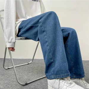 2025 New Men's Jeans | Korean Euro US Style | Straight & Wide Leg Denim Pants | Trendy Solid Color & Black Design