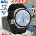 4G Call Smart Watch Men Women 1480mAh 480*480 AMOLED Screen SmartWatch Support SIM card WIFI NFC GPS Compass Sports Smartwatch