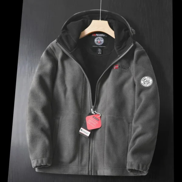 2024 Brand Winter Fleece Jacket Men's Casual Thickened Wool Jacket high quality Design Warm Fashion Hooded Coat Outdoor Ski Suit