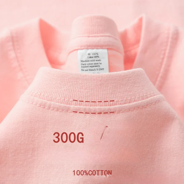 300g Cotton T Shirts Men Short Sleeved Heavyweight Summer Round Neck Loose Breathable Shirt for Men Women Basic Tee