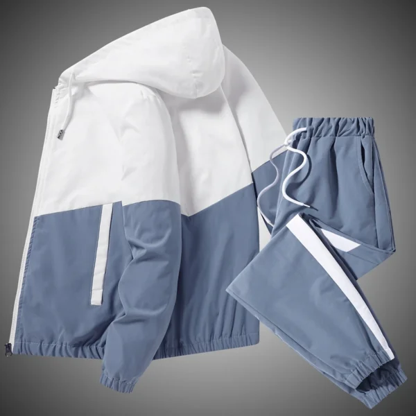 2025 Men Tracksuit Casual Joggers Hooded Sportswear Jackets And Pants 2 Piece Sets Hip Hop Running Sports Suit