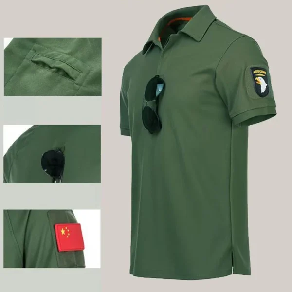 Men's Summer Quick Dry Pullerover O-Neck Lapel Tees Breathable Camping Trekking Hiking Climbing Quick Dry Sports M-4XL T-Shirt