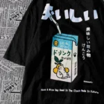 Cute Japanese Cat Print Oversized T-shirt men Women Short Sleeve Loose Casual Tee Shirt Streetwear Tops Cotton Harajuku Clothing