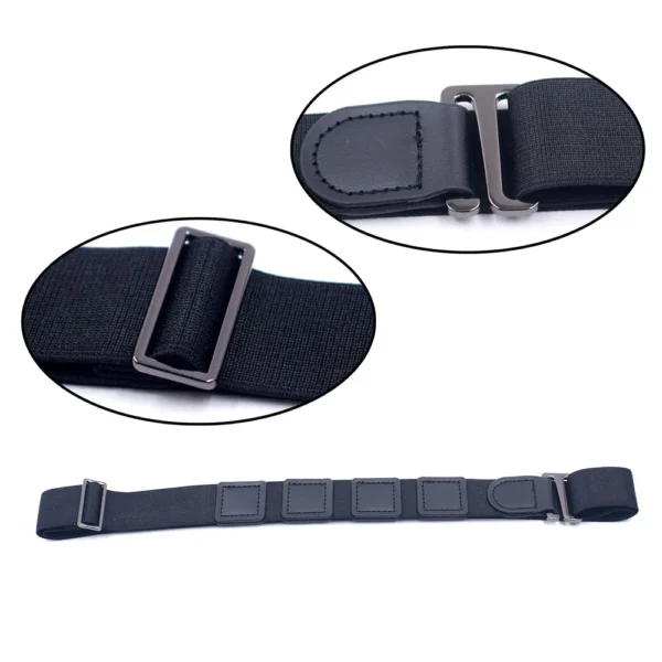 Black Shirt Stay Belt for Men Women Keep Shirt Tucked In Adjustable Elastic Non-slip Wrinkle-Proof Shirt Holder Strap Lock Belt