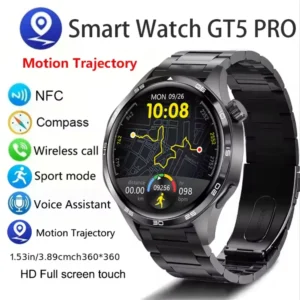 GT5 PRO Smart Watch Men Watch 5 Pro AMOLED HD Screen Bluetooth Call GPS Trajectory NFC Heart Rate Compass SmartWatches 2025 New
