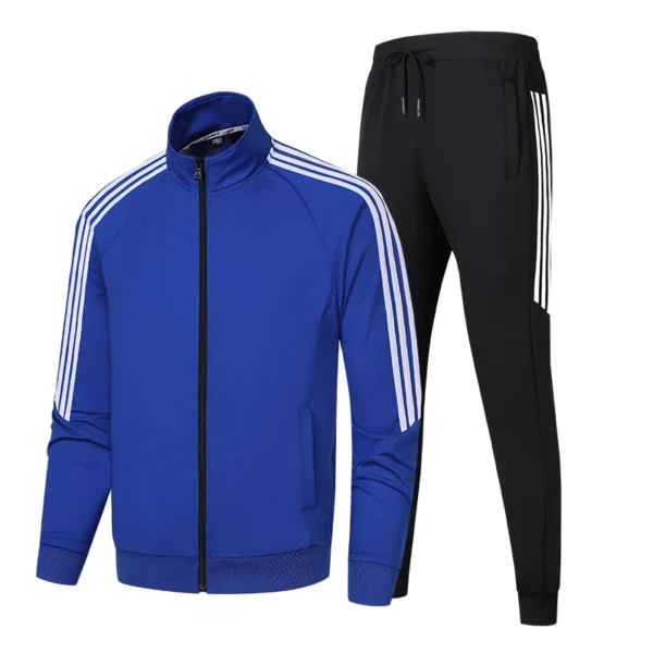 Sports set, men's school uniform, 2024, new toe tie cotton resistant jacket, sweater, casual pants, stand up collar bar set, two