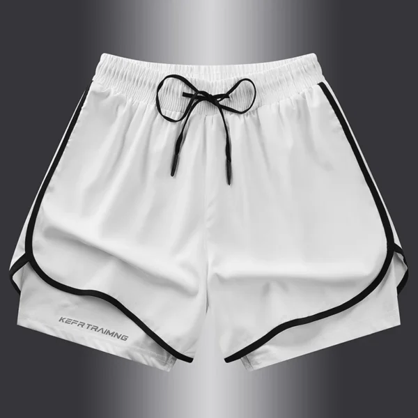 Fake two pieces of summer sports shorts, men's and women's quick drying three point running training itness lining American b