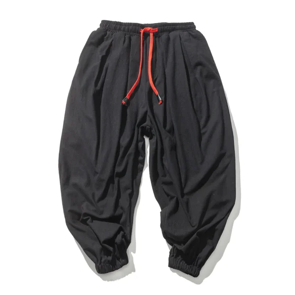 FGKKS New Oversize Men Loose Harem Pants Autumn Chinese Linen Overweight Sweatpants High Quality Casual Brand Trousers Male