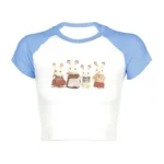 2000s Top Aesthetics Letter Print Baby Tees Y2k Style Streetwear Short Sleeve Cute Vintage Crop Top Women Fashion Punk Emo Girls
