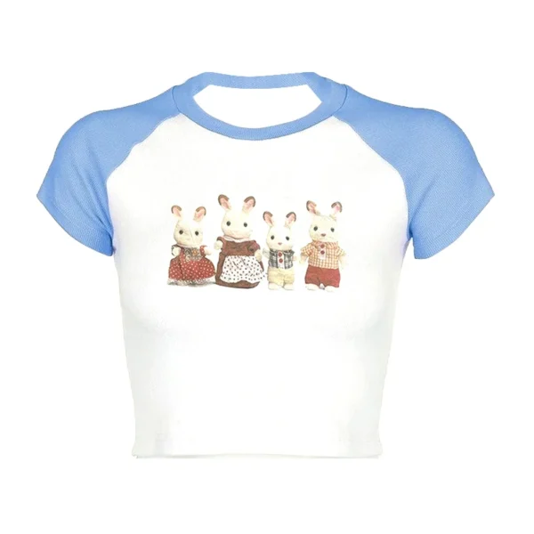 2000s Top Aesthetics Letter Print Baby Tees Y2k Style Streetwear Short Sleeve Cute Vintage Crop Top Women Fashion Punk Emo Girls