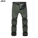 JNLN Men's Winter Fleece Pants Hiking Climbing Camping Waterproof Work Pants Outdoor Sports Mountaineering Skiing Warm Trousers
