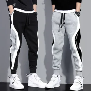 Spring Autumn Men's Sports Pants Male Loose Fitting Leggings Patchwork Running Training Casual Pants Fashion Outfit Trousers