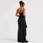 2024 Summer Slash Neck Strapless Party Evening Dress Casual Sleeveless High Slit Long Dress Elegant Backless Sexy Dress Vestidos