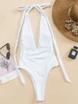 2023 New Sexy Deep V One Piece Swimsuit Women Bandage Backless Swimwear Female Monokini Bathers Bathing Suits Summer Beach Wear
