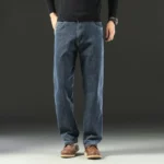 Spring and Autumn Men's Baggy Jeans Casual Straight Stretch Versatile Wide-leg Business Denim Pants Comfortable Loose Trousers